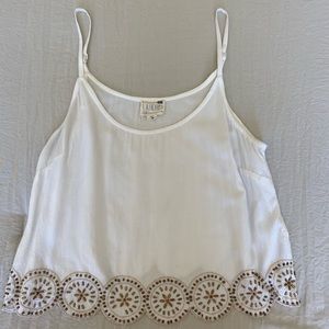 L.A. Hearts White Beaded Crop Tank Top